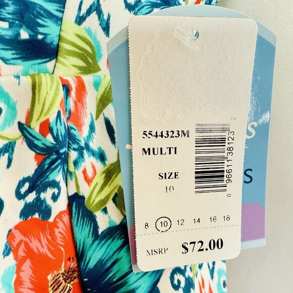 Swim Solutions Simply Sweet Tie Front Tummy-Control Tankini Top Size 10 NWT $72 - Picture 7 of 12